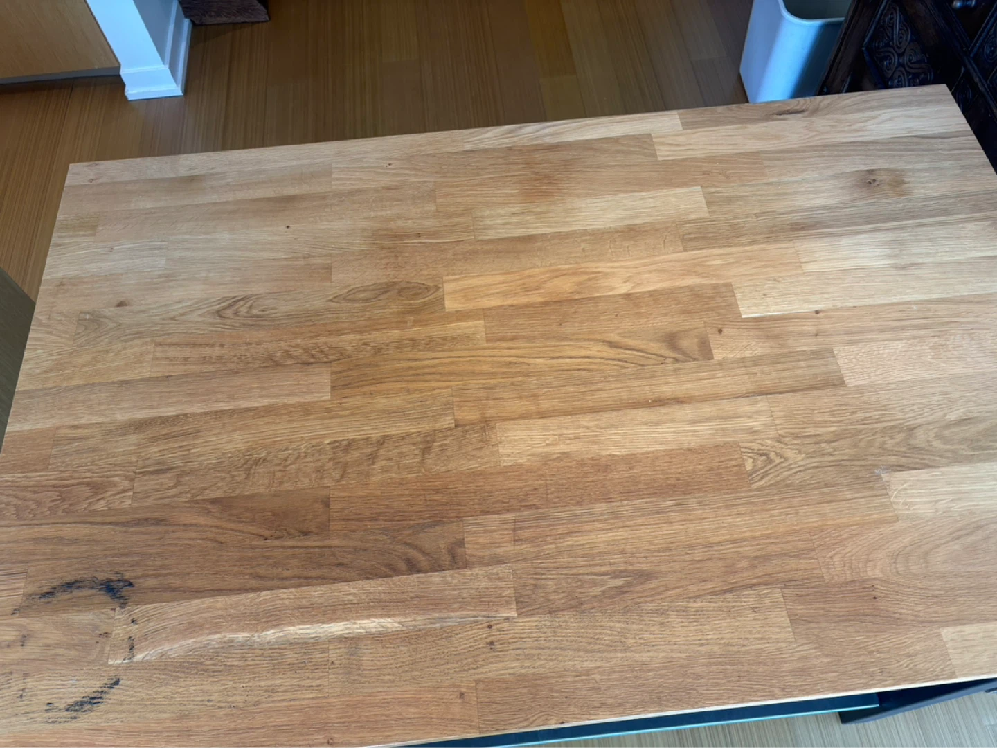 Wooden Top Kitchen Island with Black Shelving - photo 2