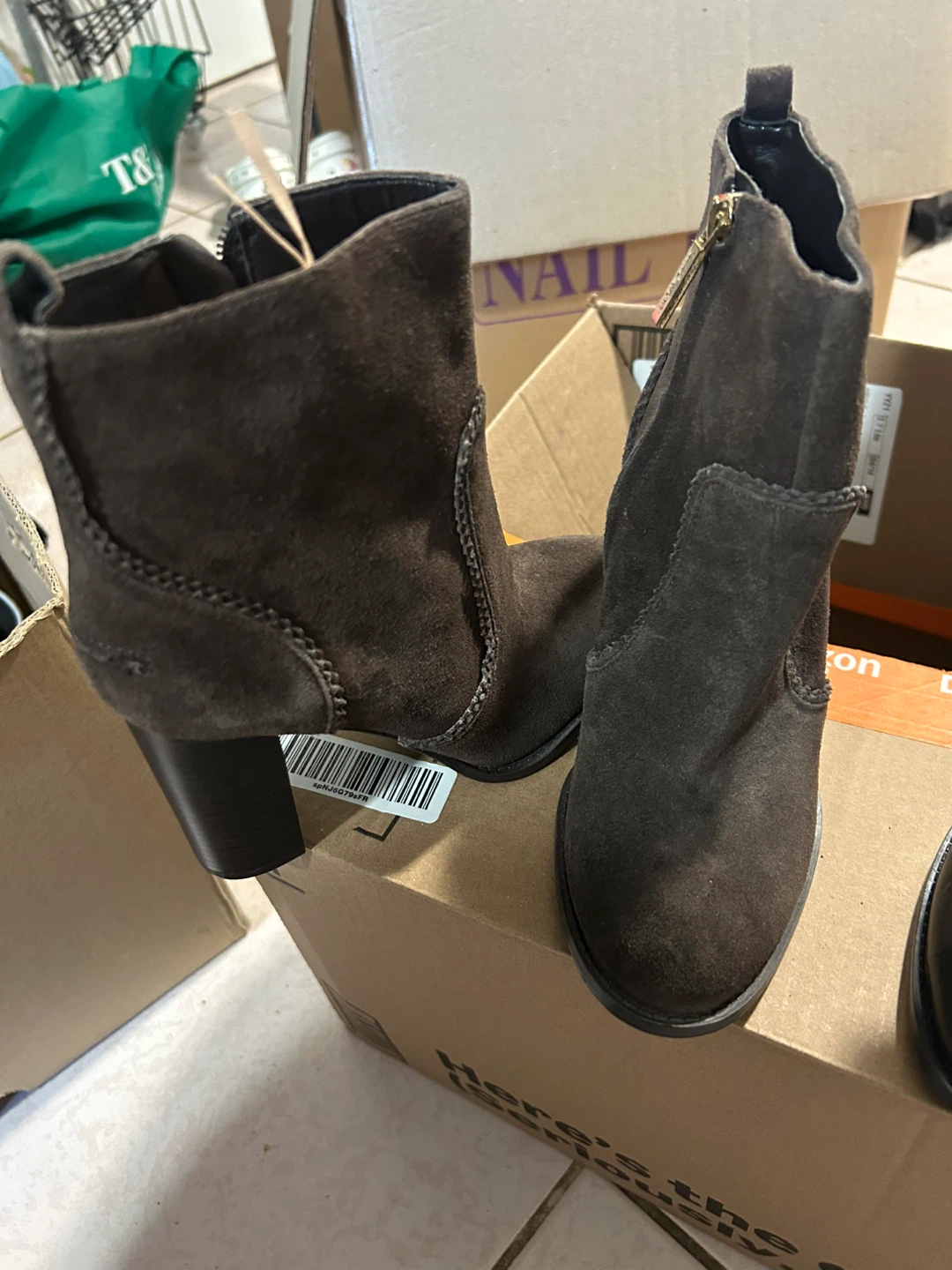 Nine West Ankle Boots - Dark Brown Suede - photo 5