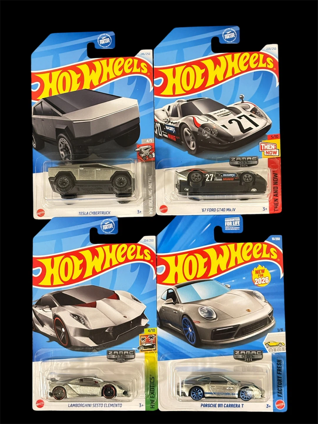 Hot Wheels Zamac: Cybertruck,  Ford GT, Lamborghini & Porsche