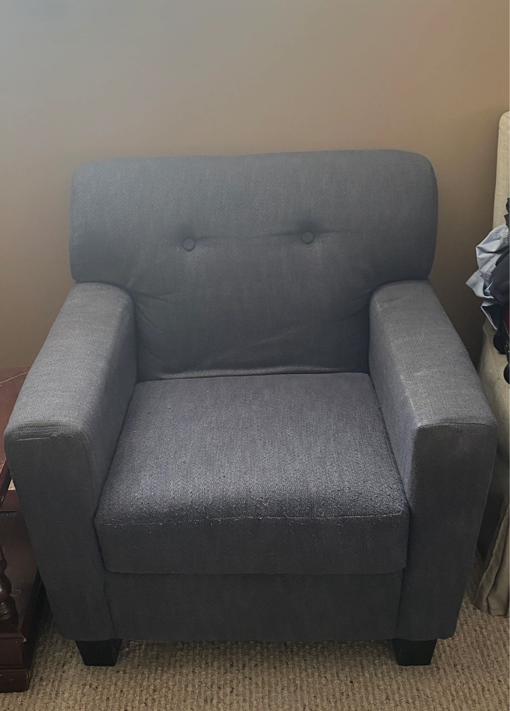 1 Navy Blue Upholstered Accent Chair