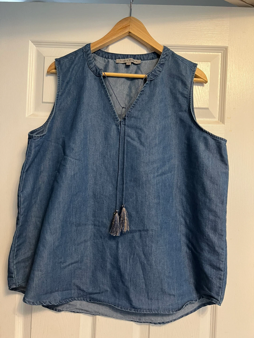 Alex & Parker Sleeveless Denim Tunic Top