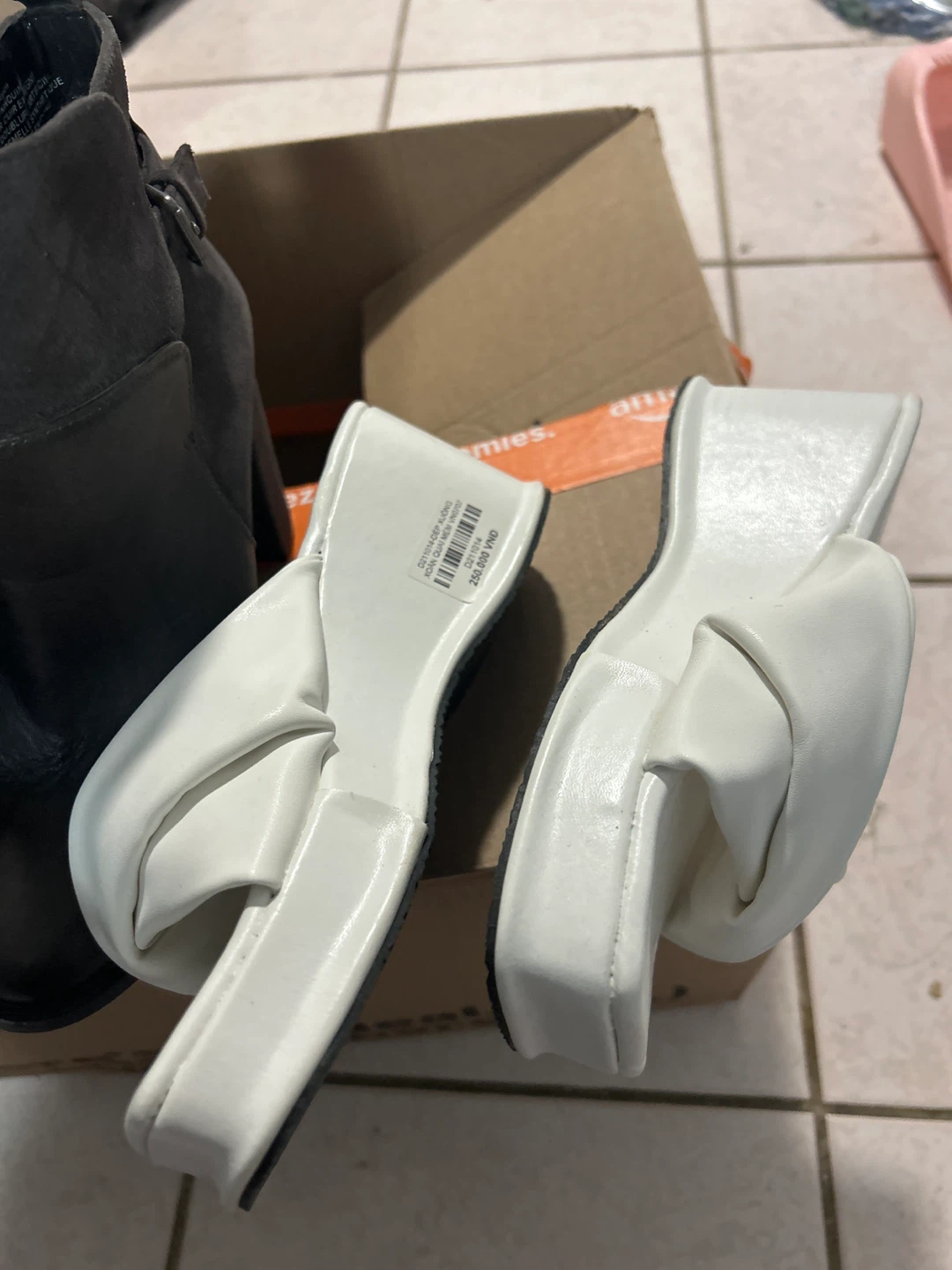 White Wedge Slide Sandals - photo 2