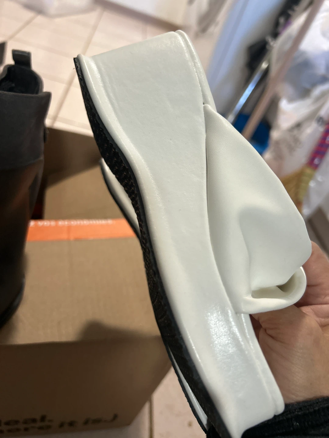 White Wedge Slide Sandals - photo 4