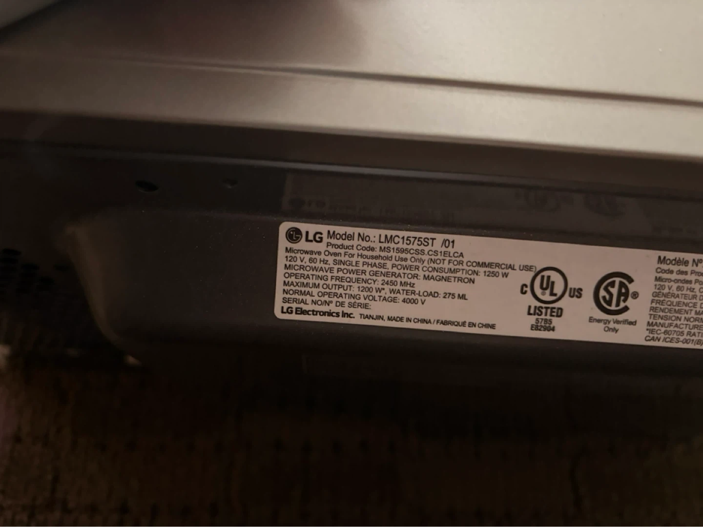LG LMC1575ST NeoChef Countertop Microwave 1.5 cu. ft. - photo 5