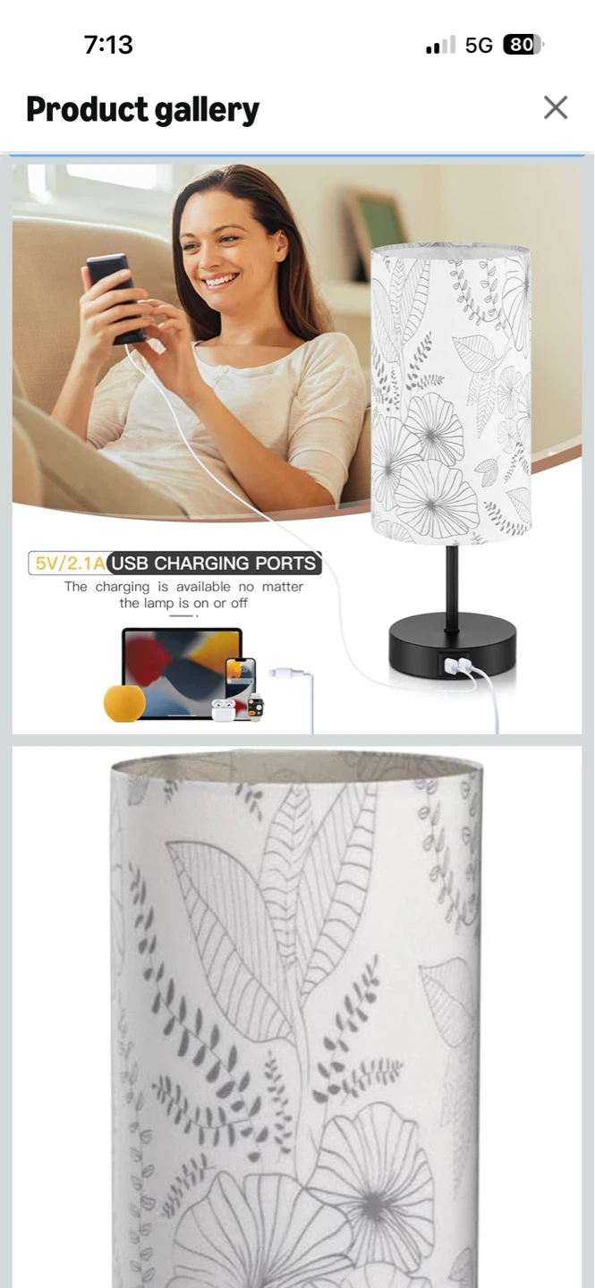 Dimmable Table Lamp with USB Charging Ports - photo 2