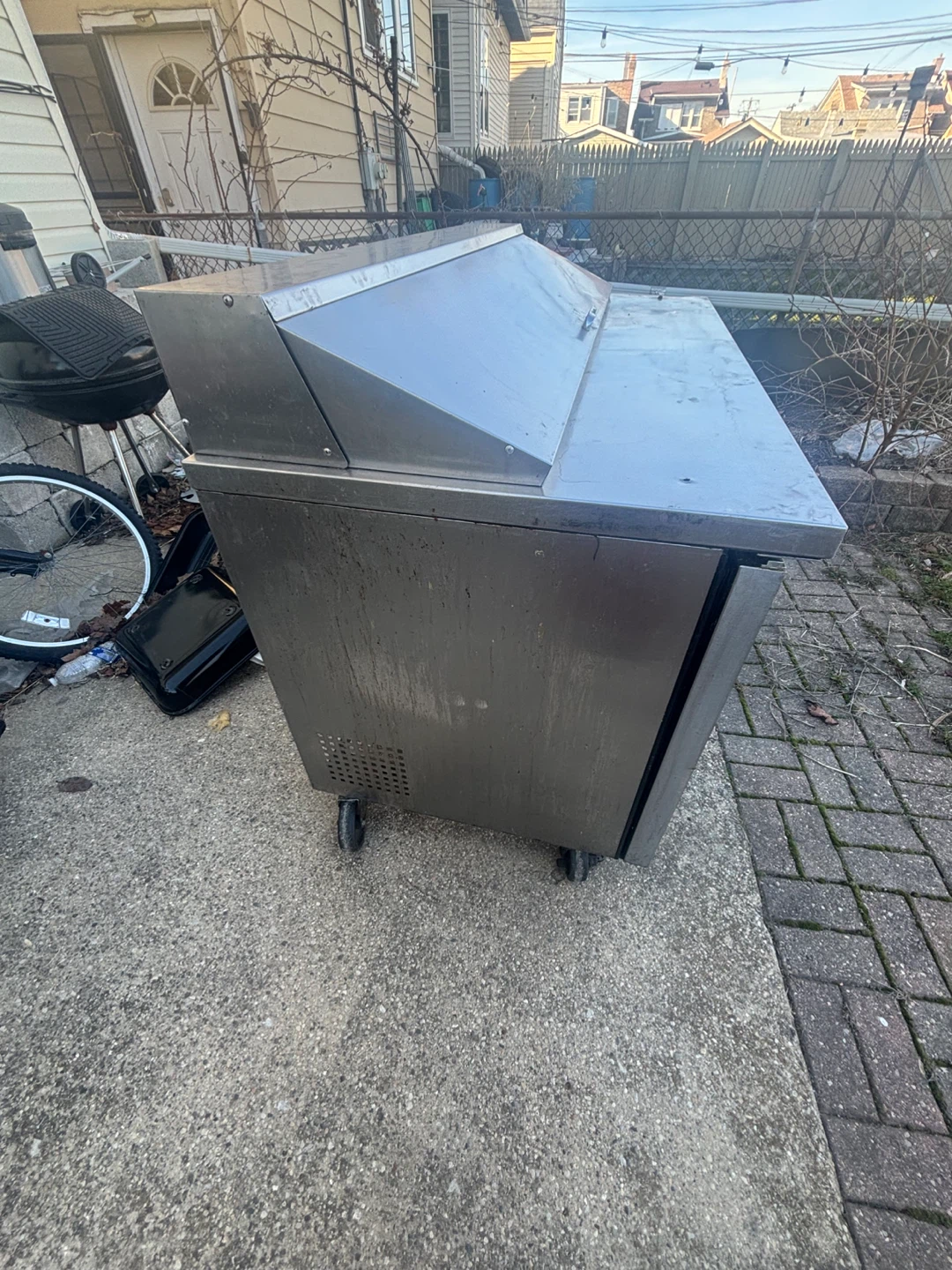 Commercial Stainless Steel Sandwich Prep Table Refrigerator