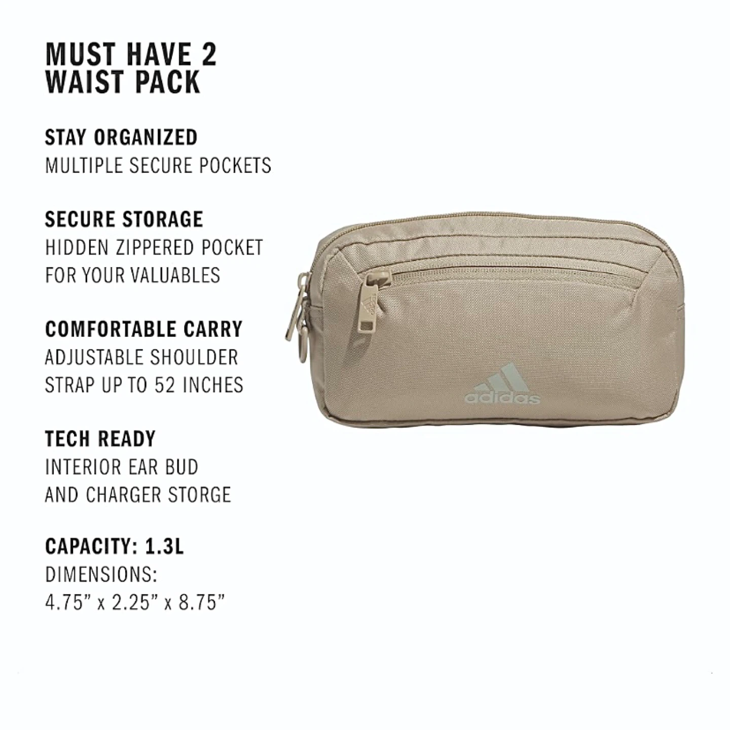 Adidas Must Have 2 Waist Pack/Cross Body Bag 1.3 L NEW - photo 3
