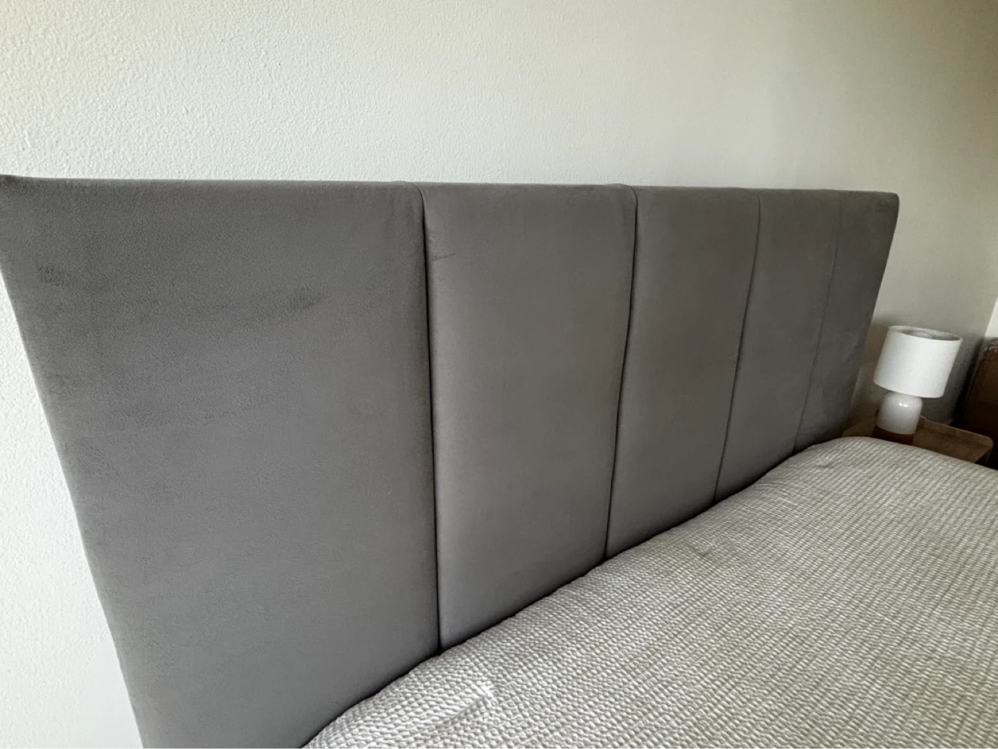 Grey Upholstered Queen Bed Frame - photo 3