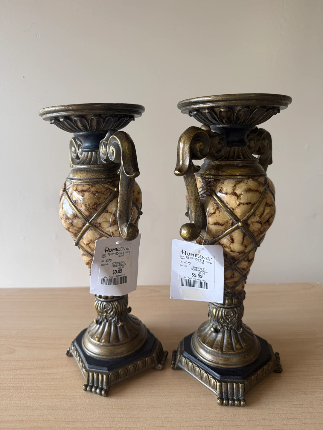 Pair of Homesense Decorative Candlesticks