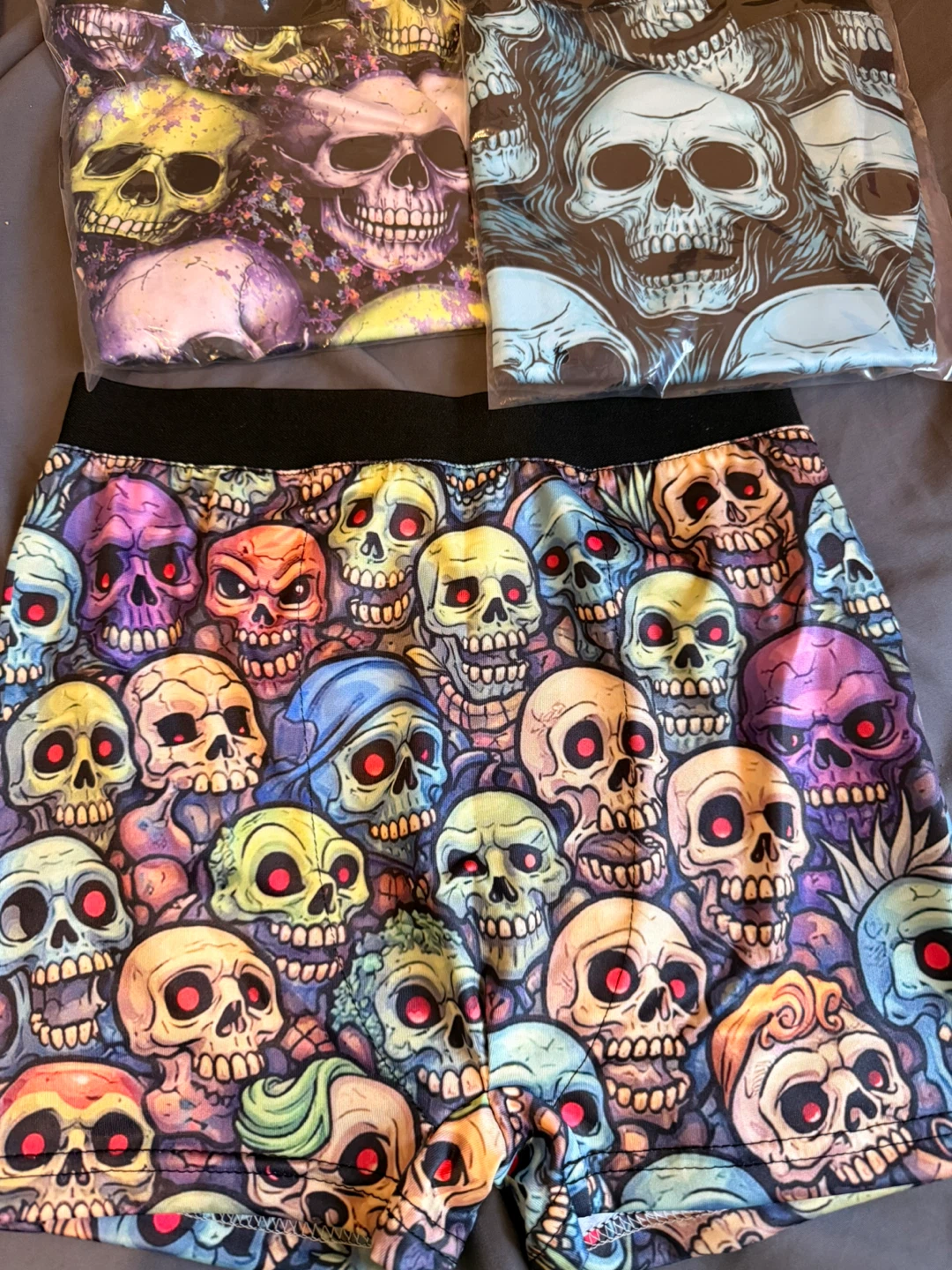Men Skull Print Boxer Briefs
