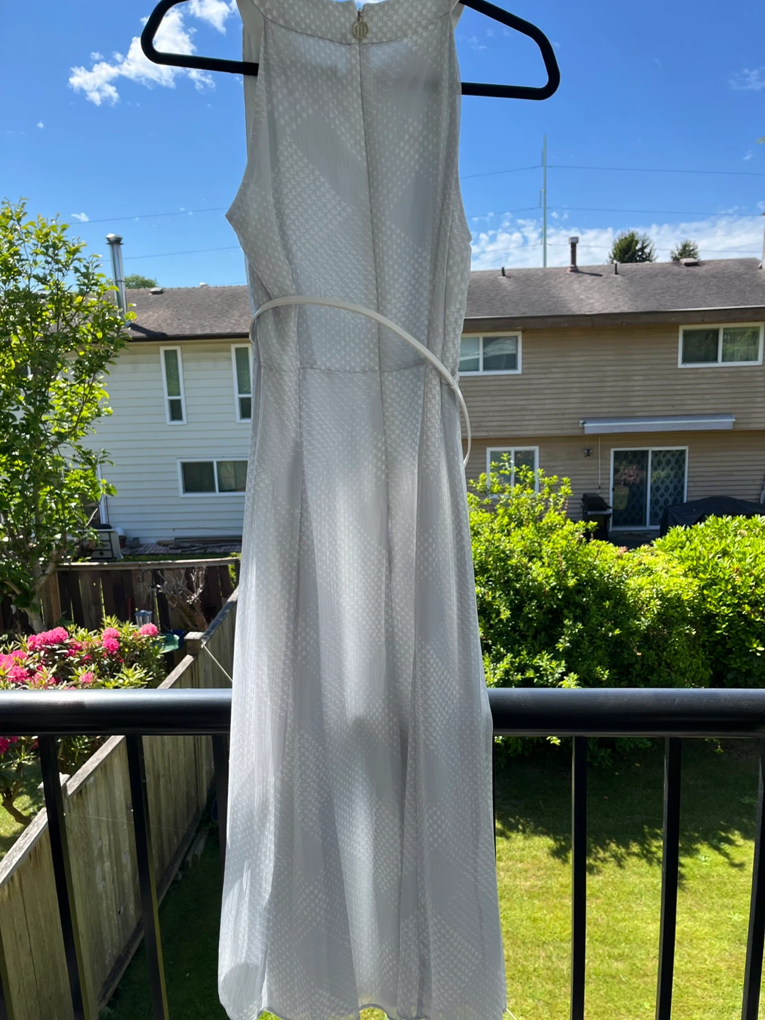 Light Blue Sleeveless Midi Dress with Belt - photo 3