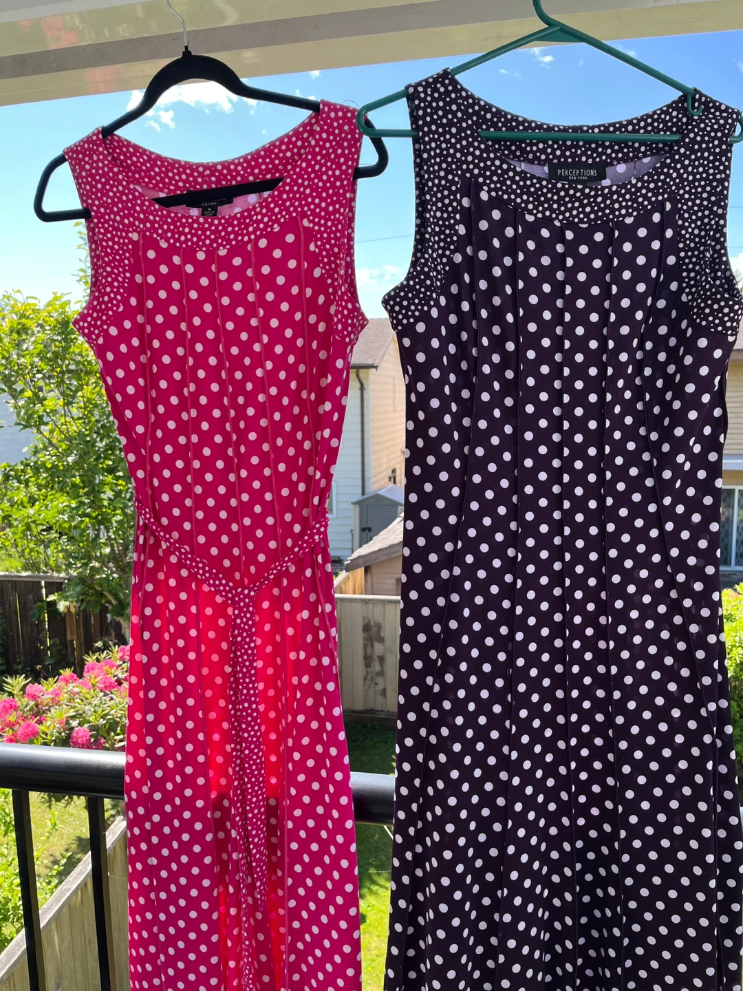 Polka Dot Dresses - Pink and Purple