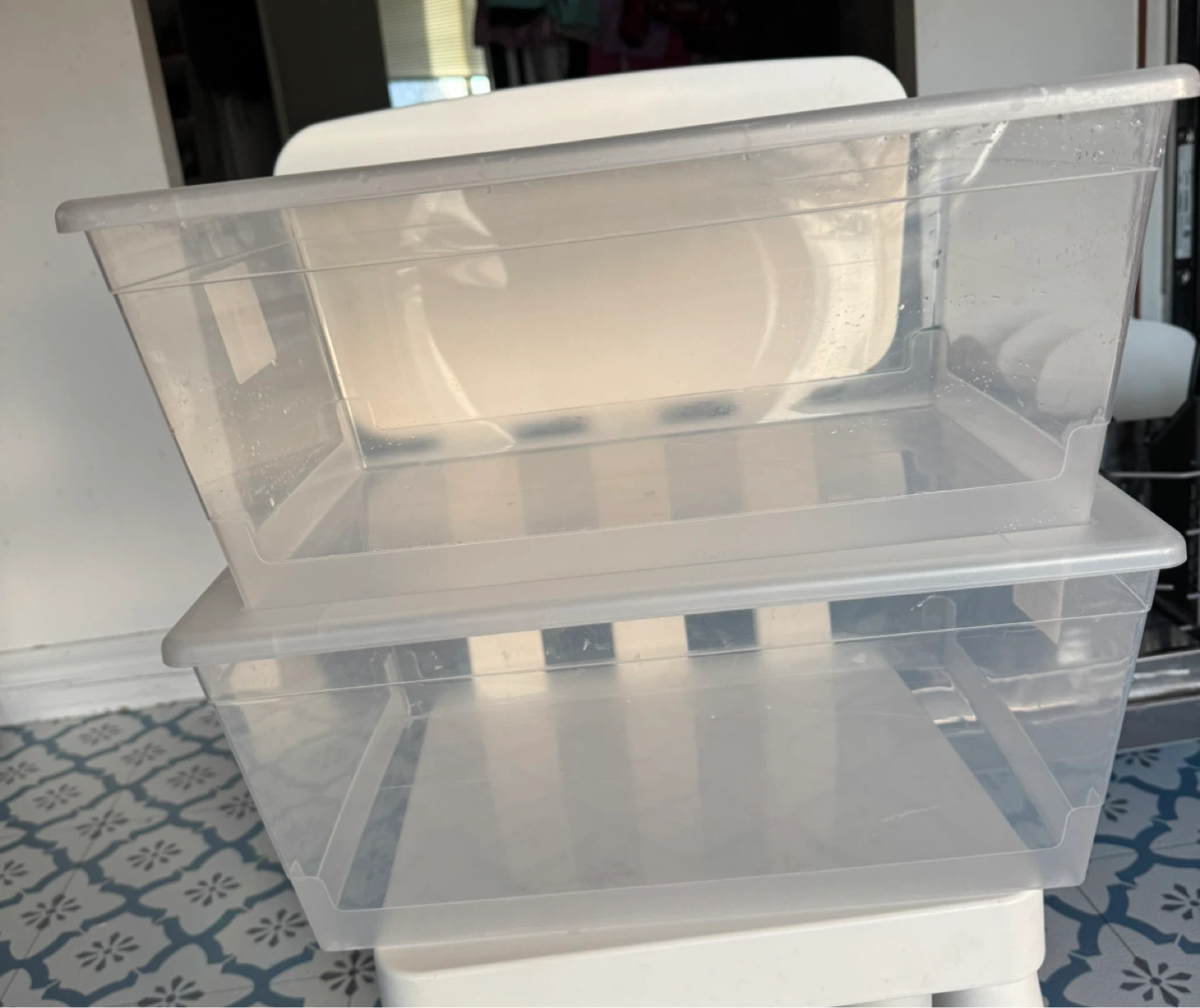 2x Plastico 15.8 QT Storage Bins Clear Plastic