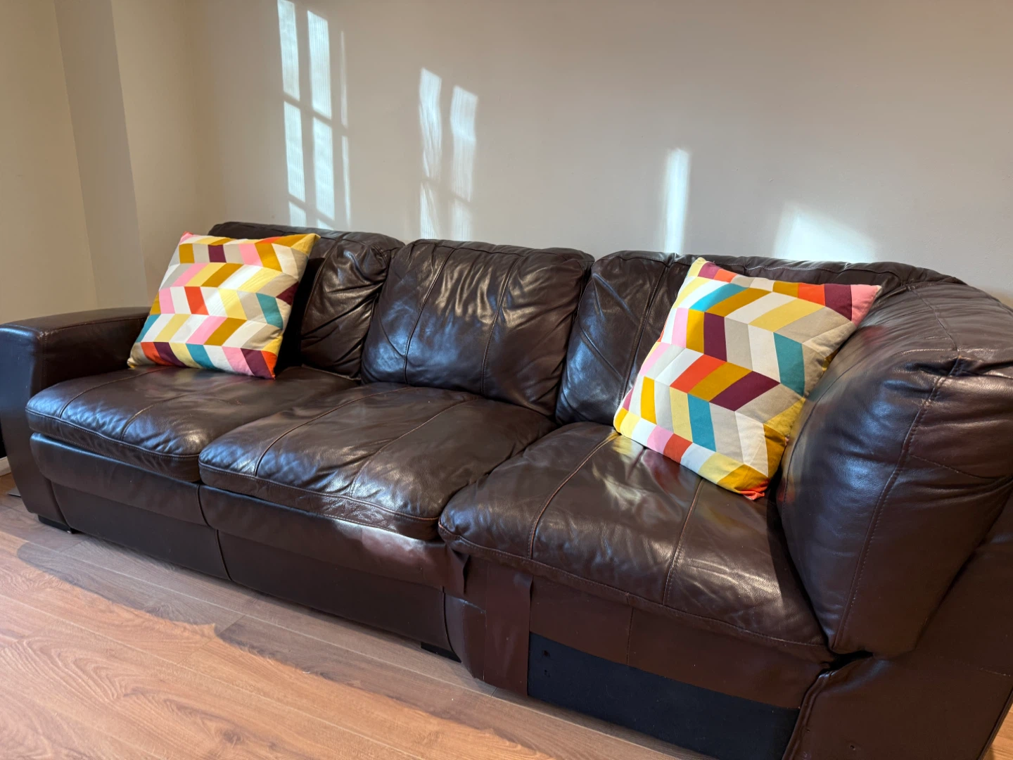 Brown Leather Sofa - photo 4