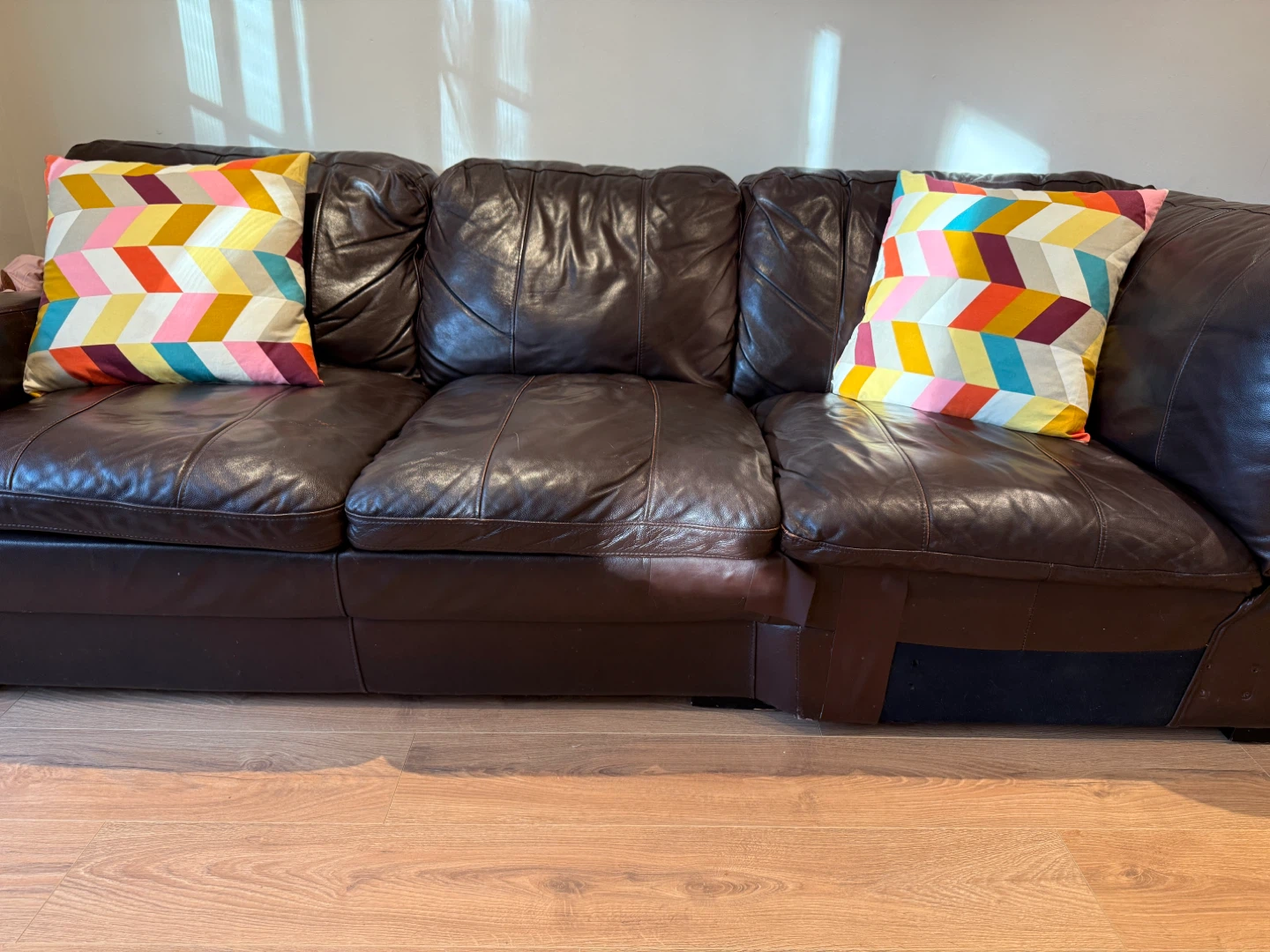 Brown Leather Sofa - photo 2