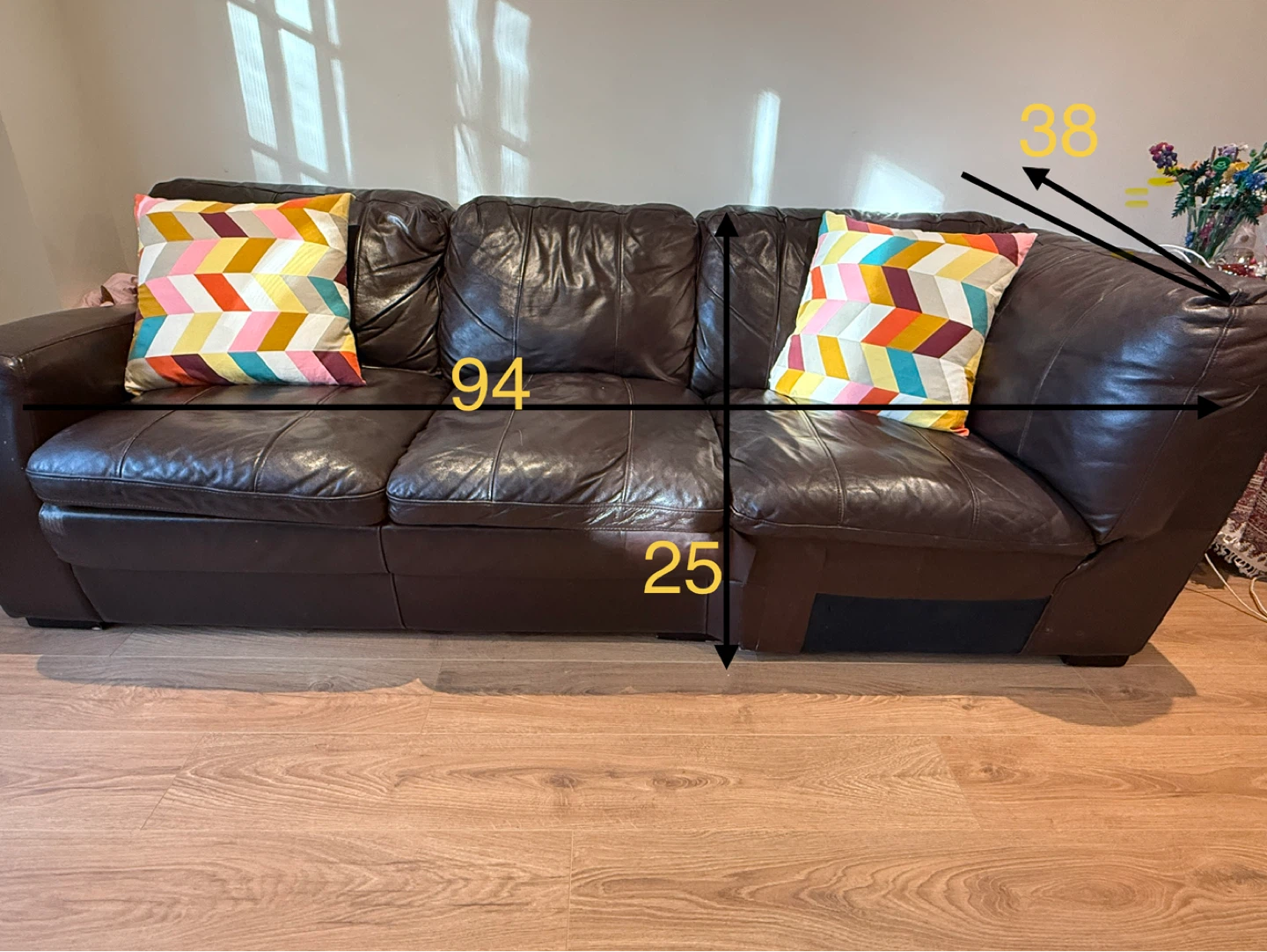 Brown Leather Sofa