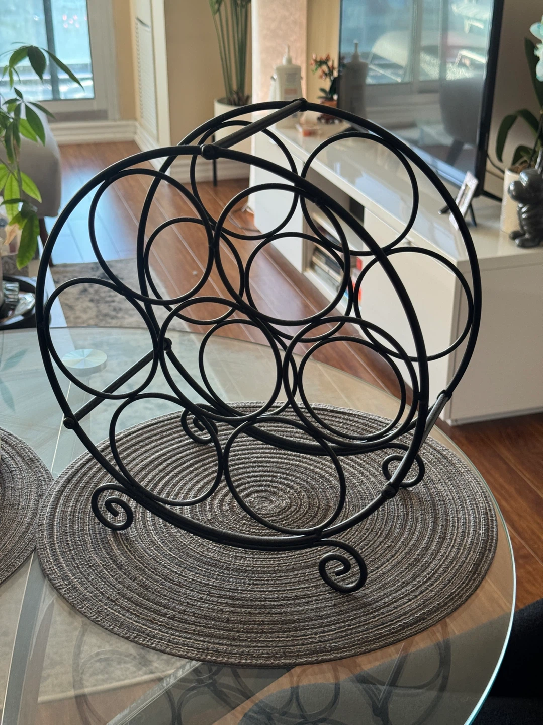 Black Metal Wine Rack