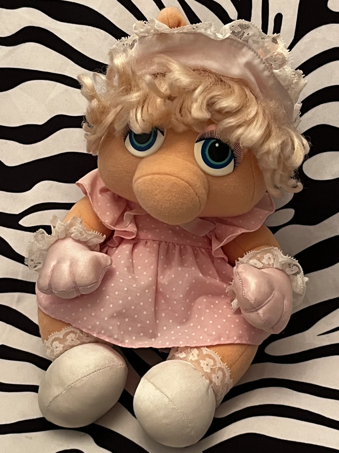 💗 1985 Hasbro Softies Baby Miss Piggy Muppet Babies plush doll 💗
