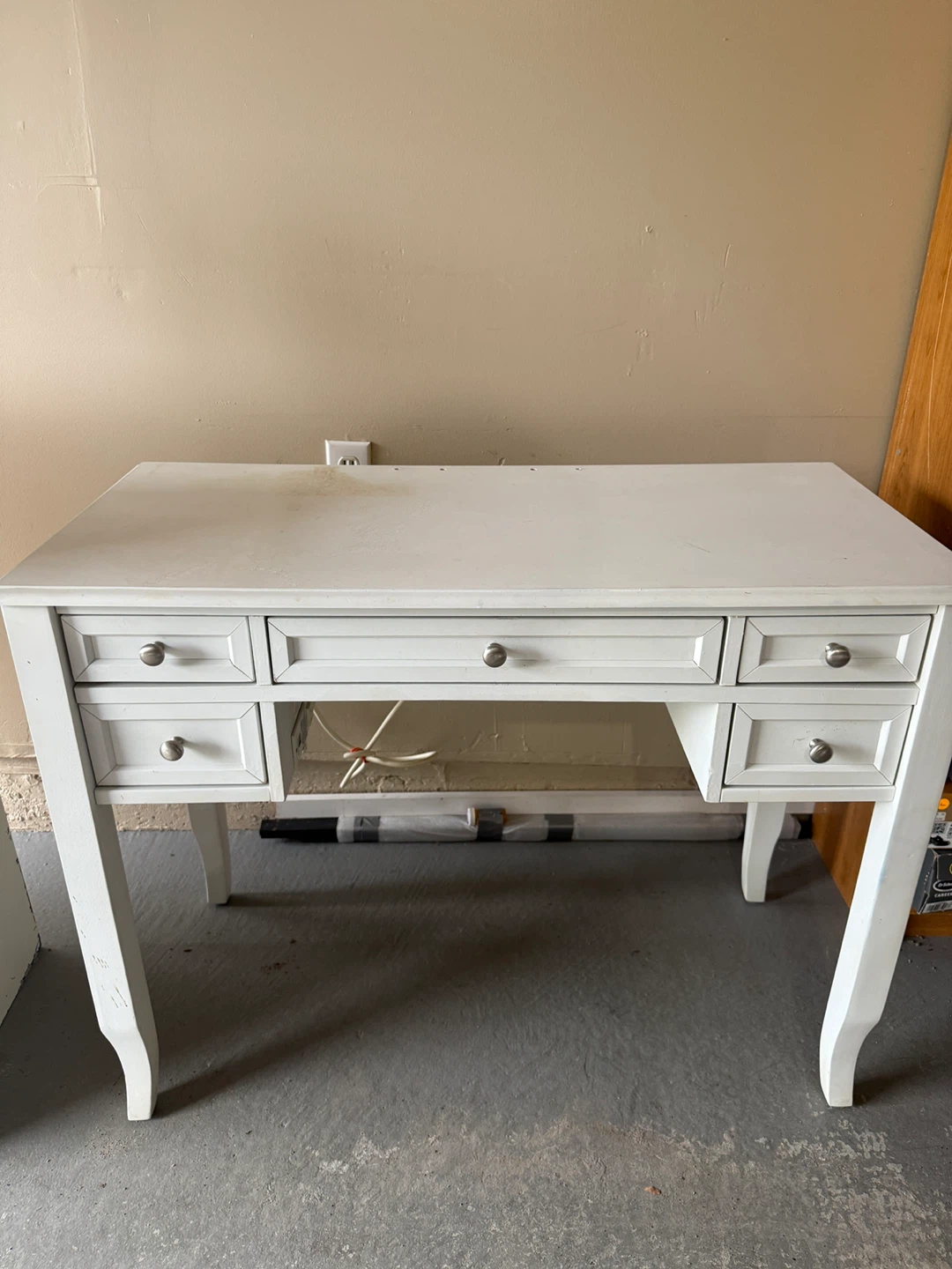 White Vanity Desk with Drawers