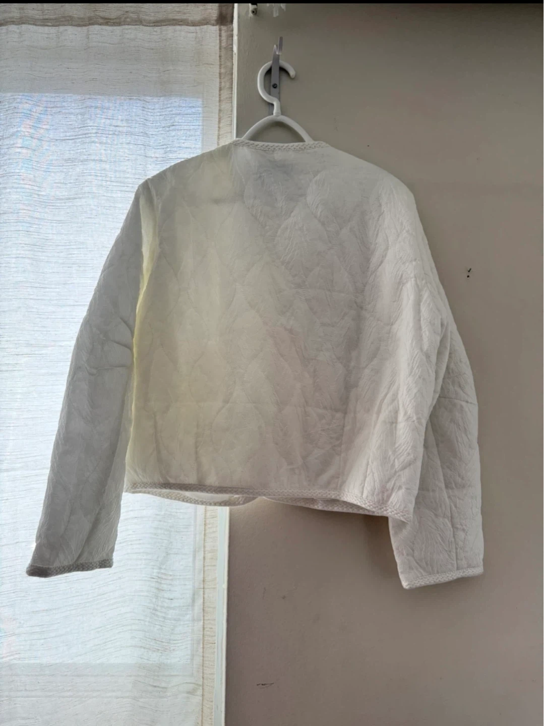 Women's White/Cream Quilted Spring Jacket L/XL - photo 2