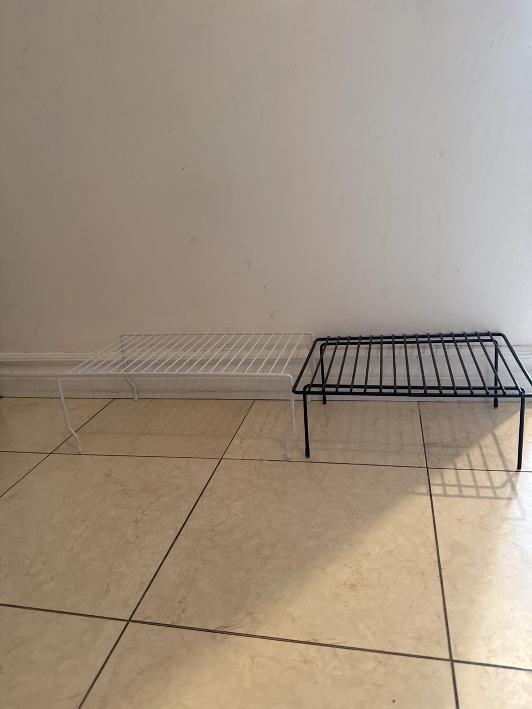 Stackable Wire Shelving Units (Black & White)