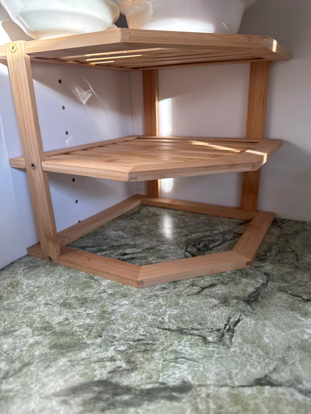 Bamboo Corner Shelf Unit