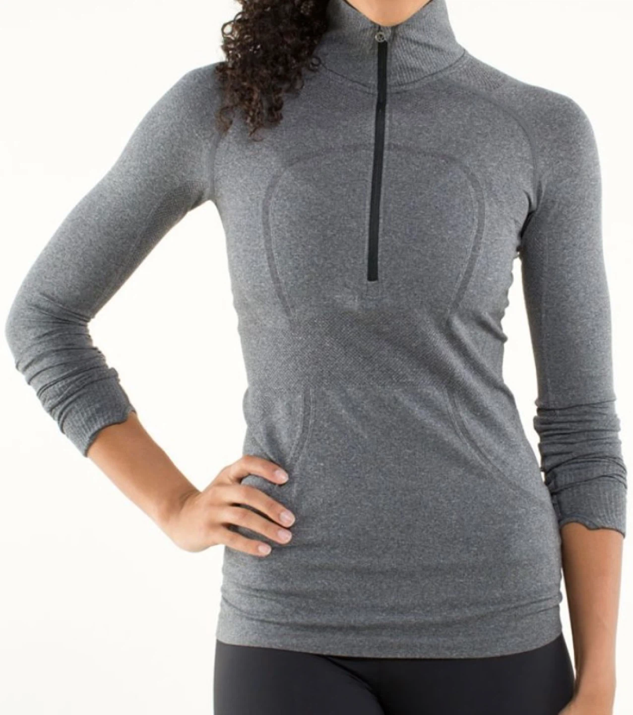 Size 10 women’s Lululemon Grey Swiftly Tech 1/2 Zip Running Top