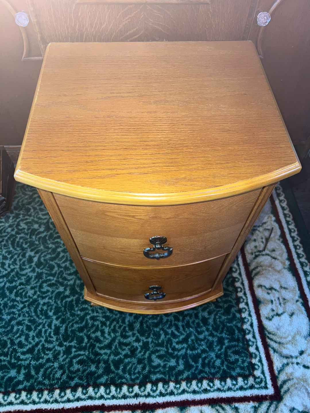 2-Drawer Bow-Front Accent Chest / Filing Cabinet - photo 3