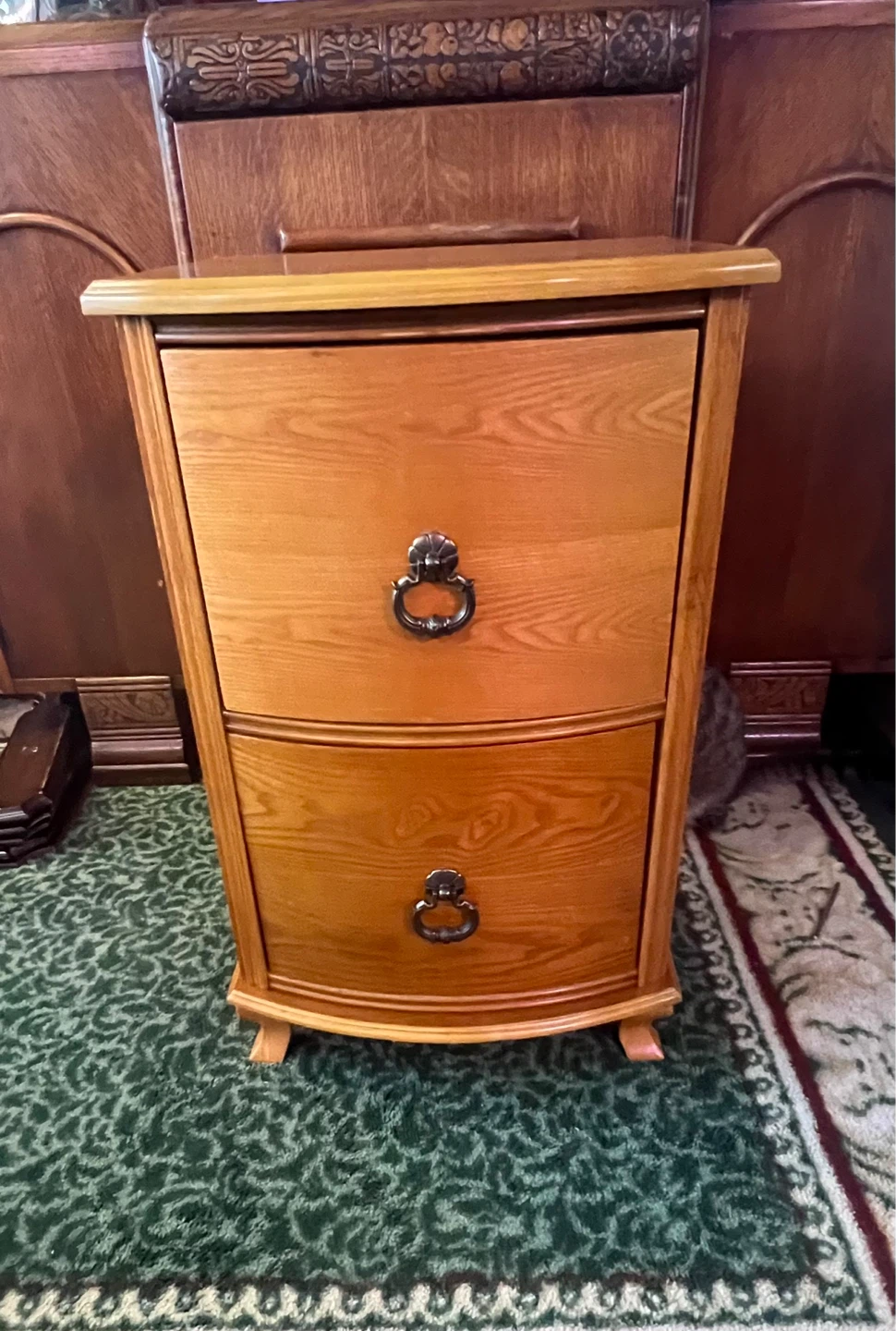 2-Drawer Bow-Front Accent Chest / Filing Cabinet