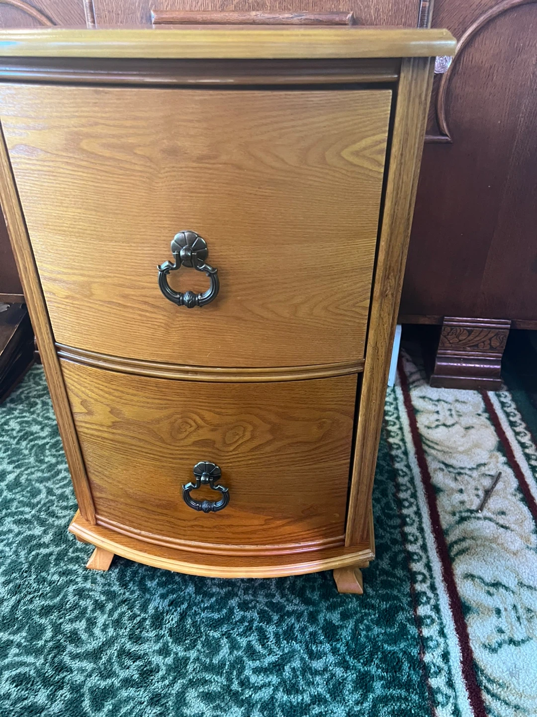2-Drawer Bow-Front Accent Chest / Filing Cabinet - photo 2