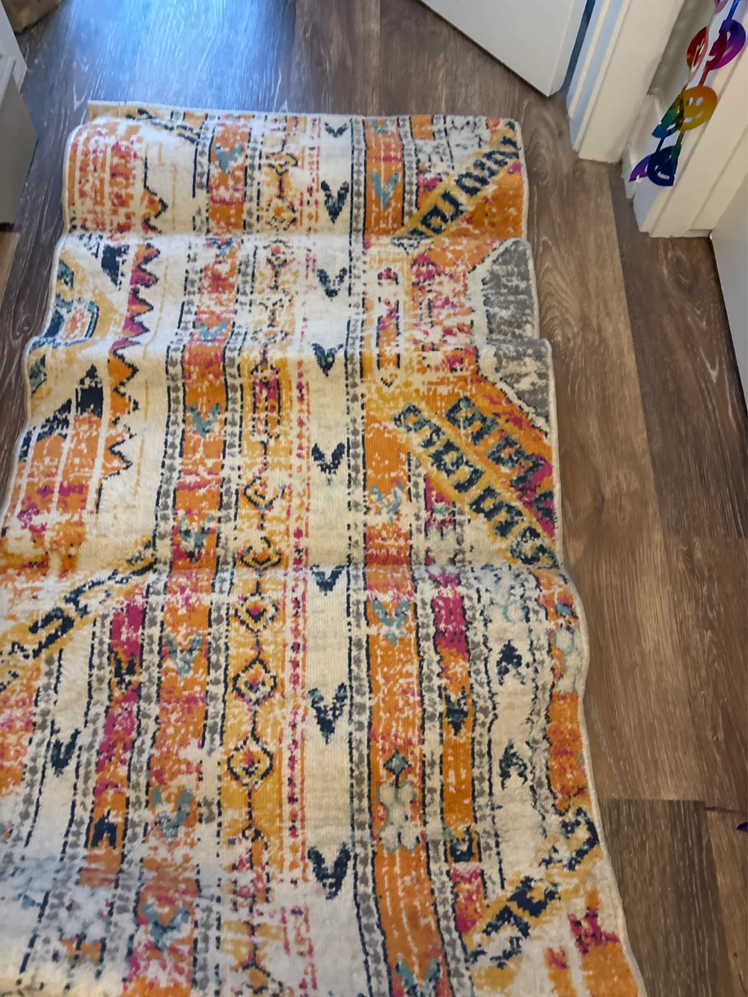 Bohemian Style Runner rug - Orange, Yellow, Pink