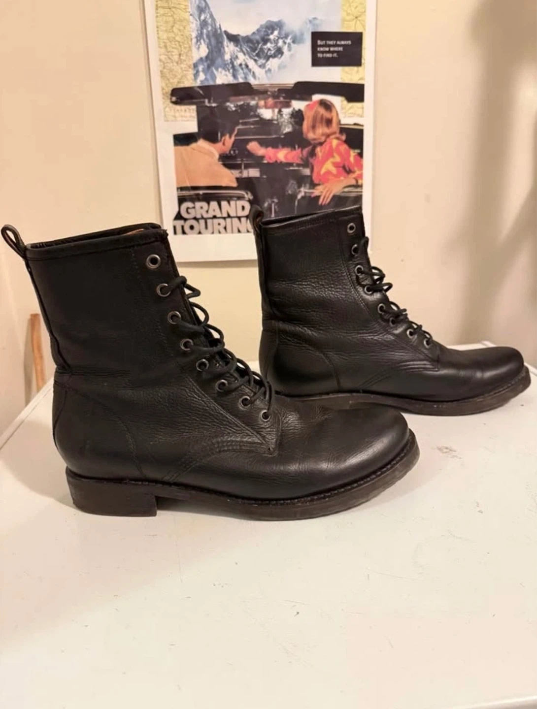 Frye Veronica Genuine Leather Combat Boots Black Women’s size 11 - photo 2