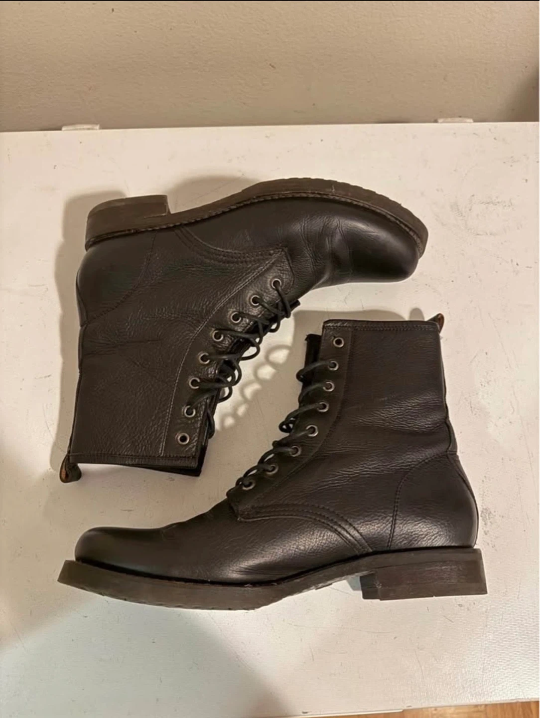 Frye Veronica Genuine Leather Combat Boots Black Women’s size 11