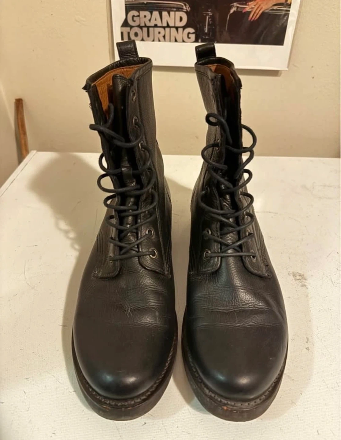 Frye Veronica Genuine Leather Combat Boots Black Women’s size 11 - photo 3