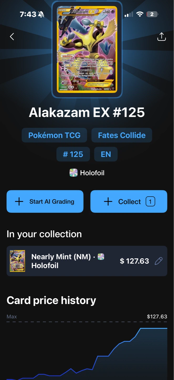 Alakazam EX Holofoil Pokémon Card #125 - photo 5