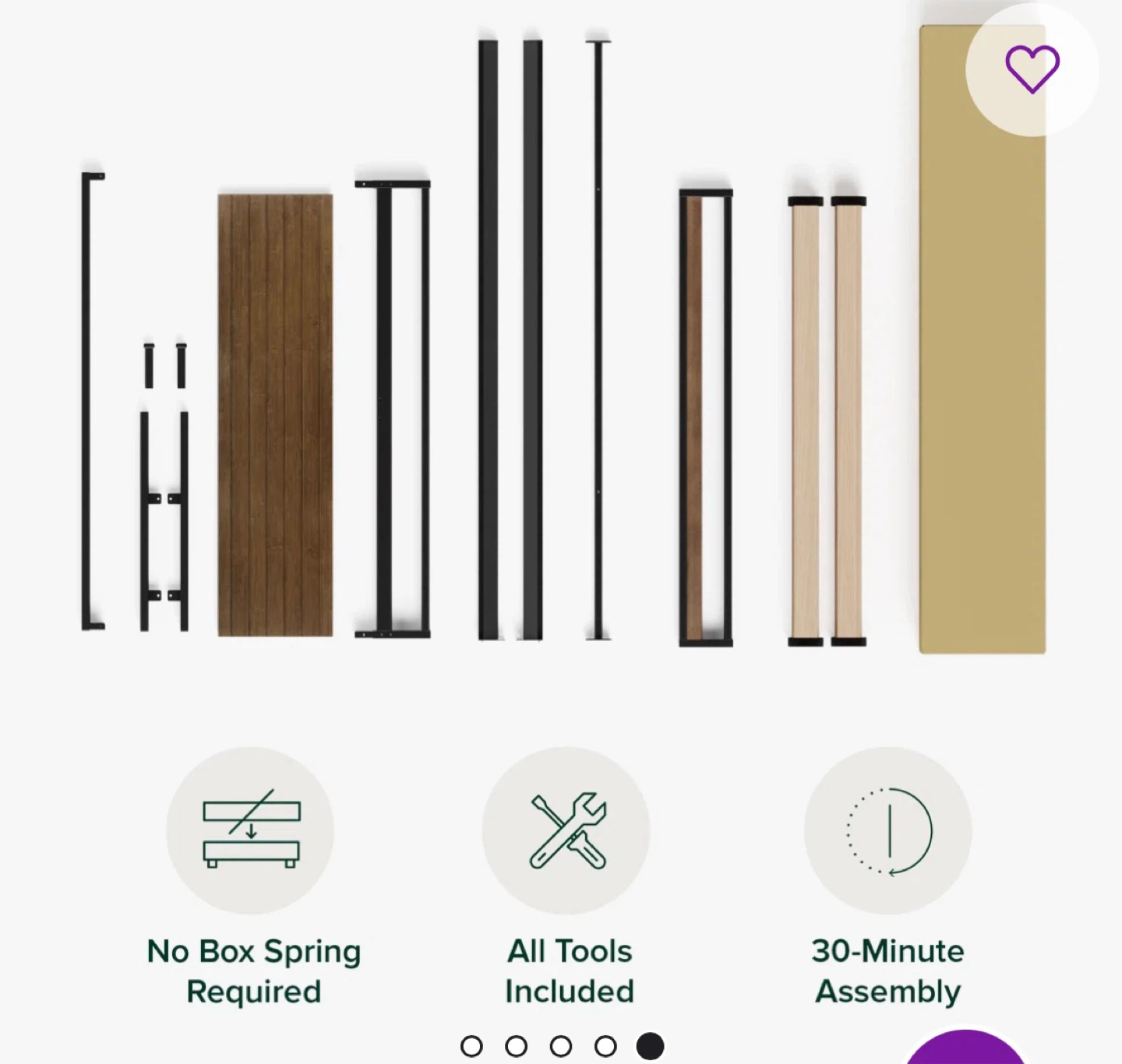 Moving sale- Low Profile metal and bamboo bed frame - photo 3