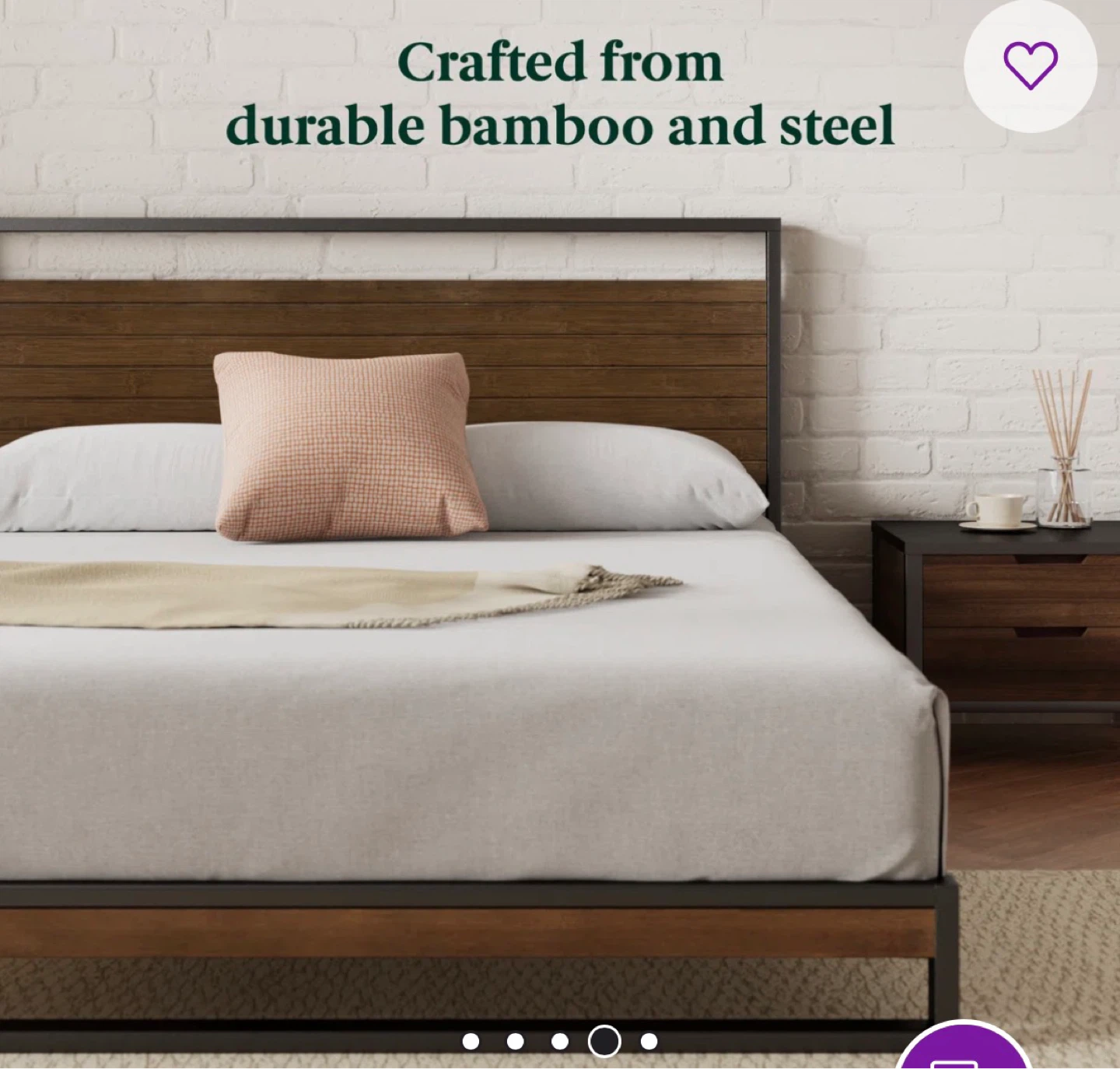 Moving sale- Low Profile metal and bamboo bed frame