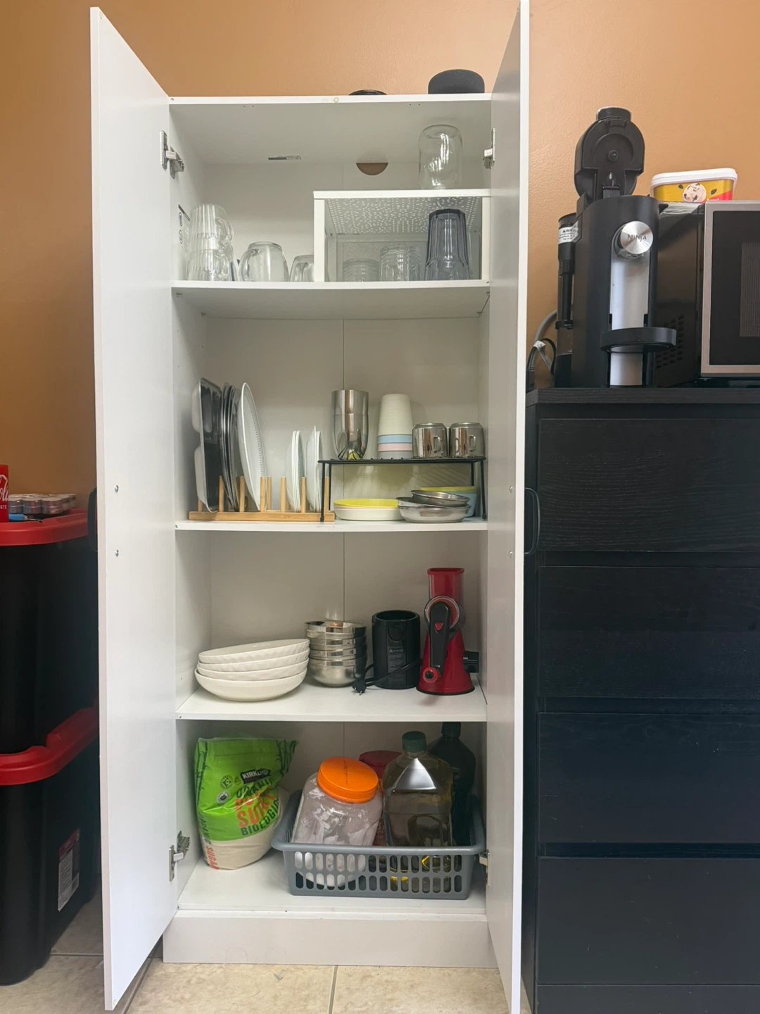 2-Door Storage Pantry Cabinet, White - photo 4