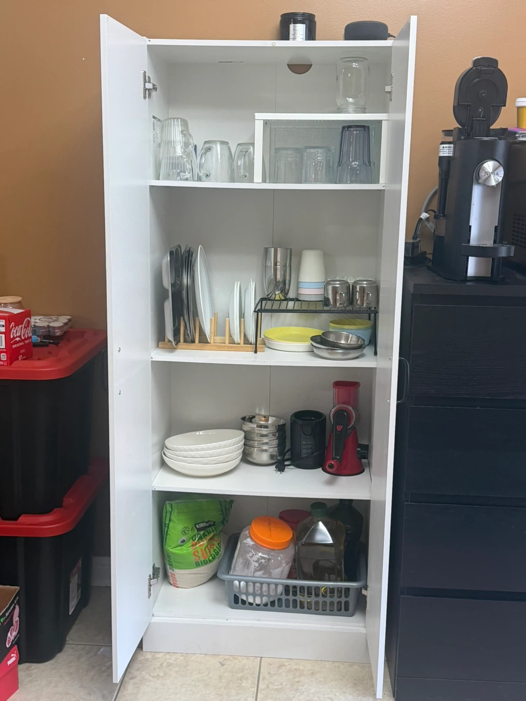 2-Door Storage Pantry Cabinet, White - photo 3