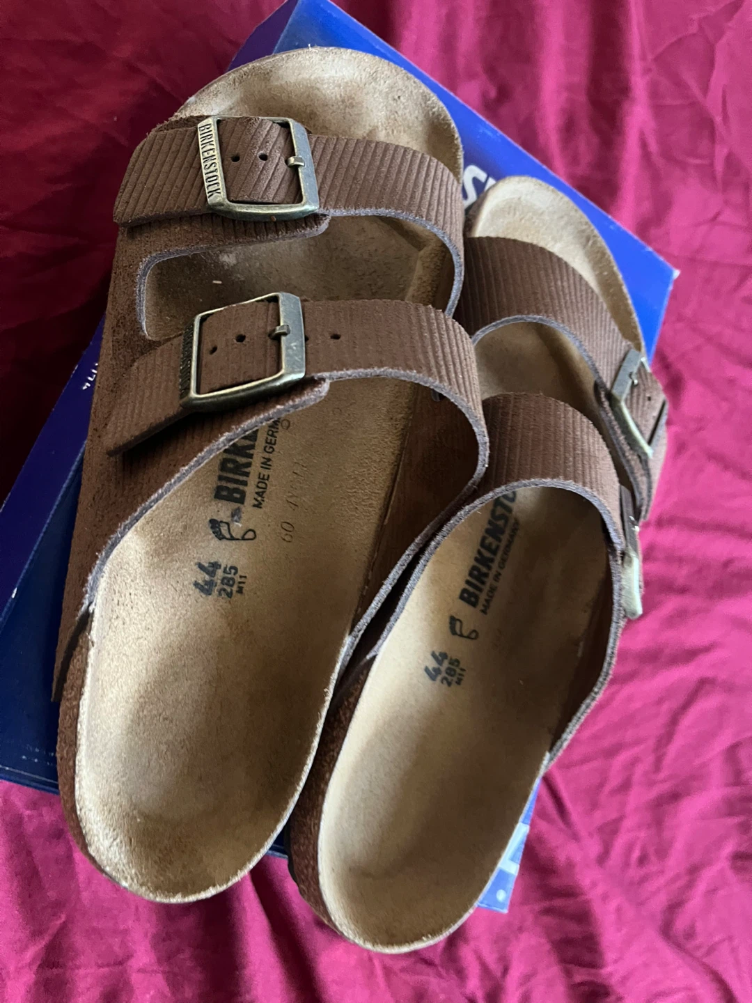 Birkenstock Arizona Suede Embossed Corduroy Cork Brown