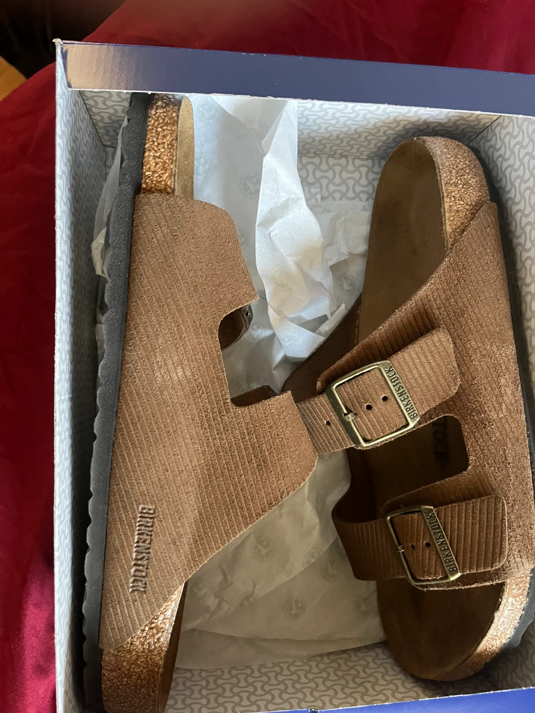 Birkenstock Arizona Suede Embossed Corduroy Cork Brown - photo 2