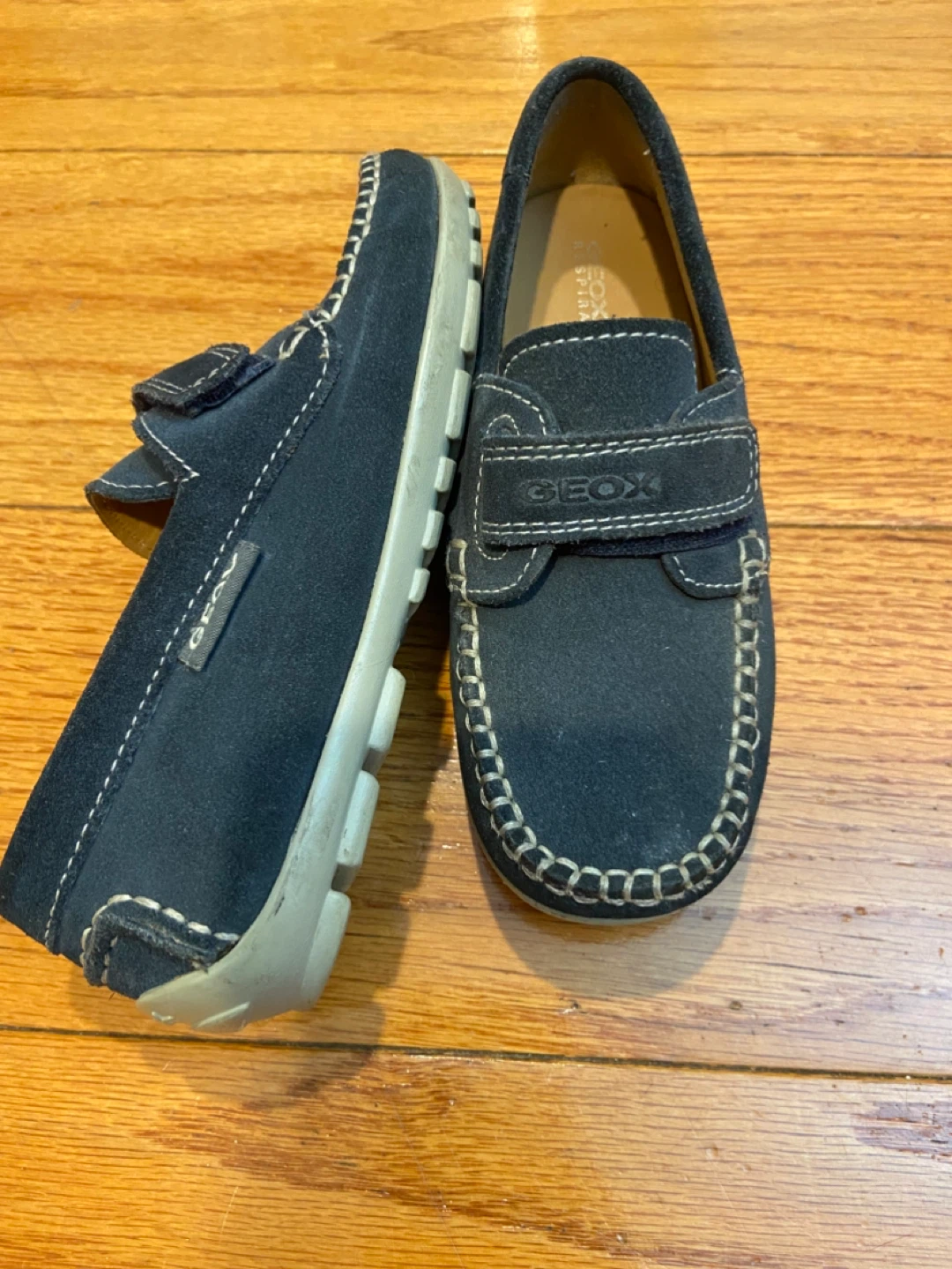Geox Boy's Navy Suede Loafer Shoes Size 30