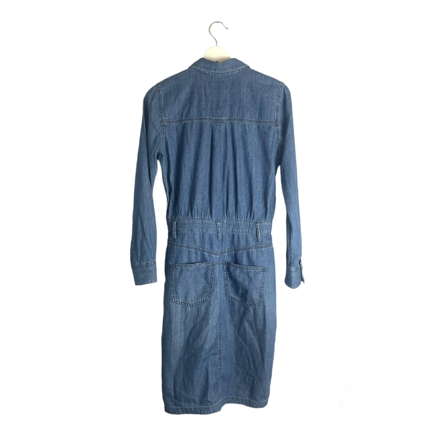 Madewell Blue Denim Midi Shirt Dress Size 00 - photo 4