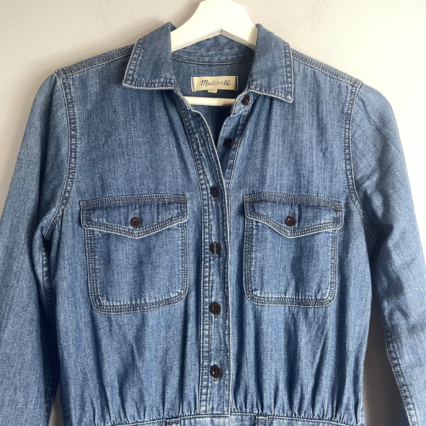 Madewell Blue Denim Midi Shirt Dress Size 00 - photo 5