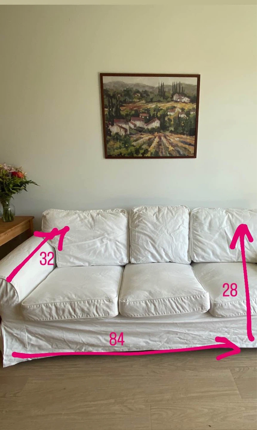 White 3-Seater Sofa with Removable covers
