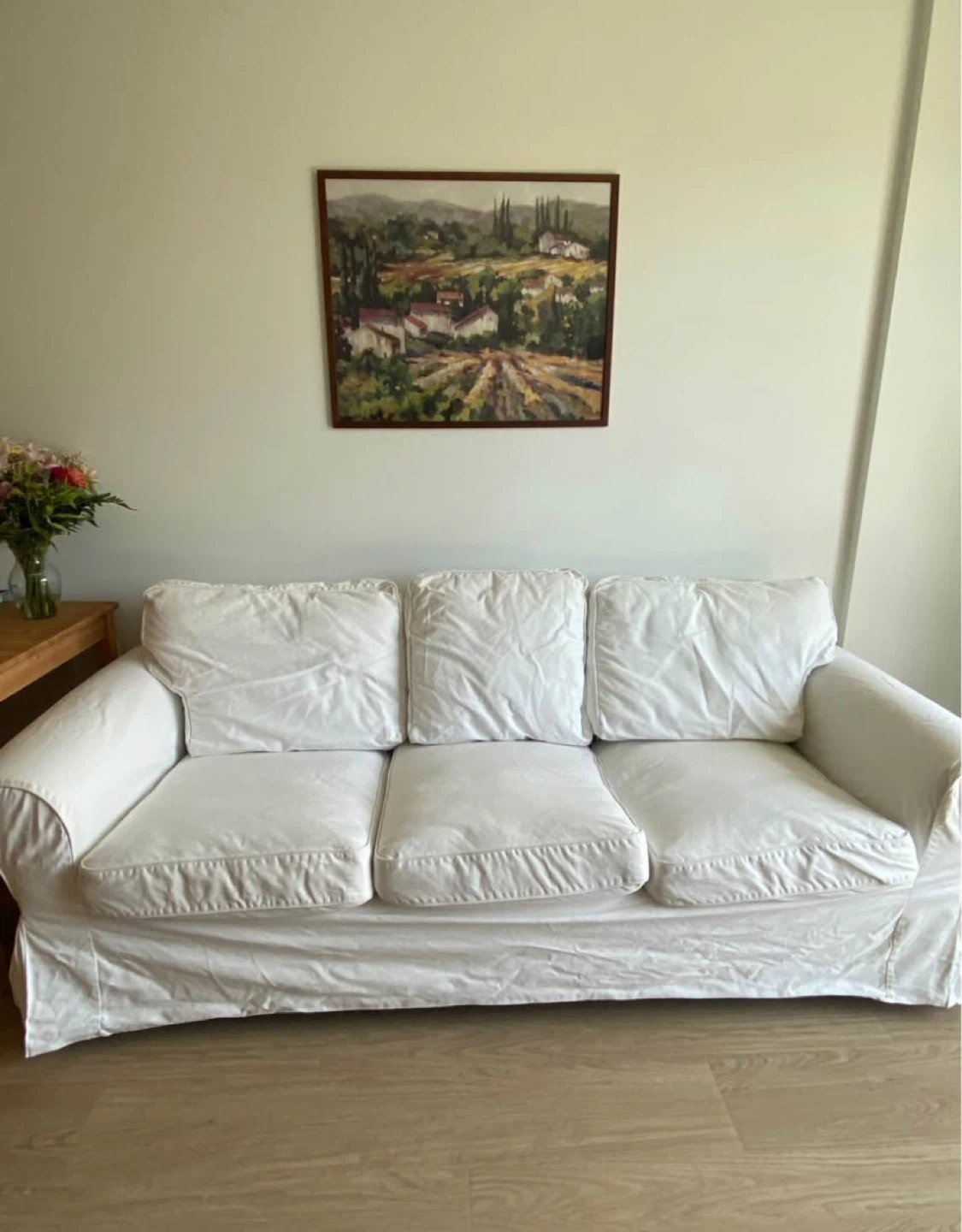 White 3-Seater Sofa with Removable covers - photo 4