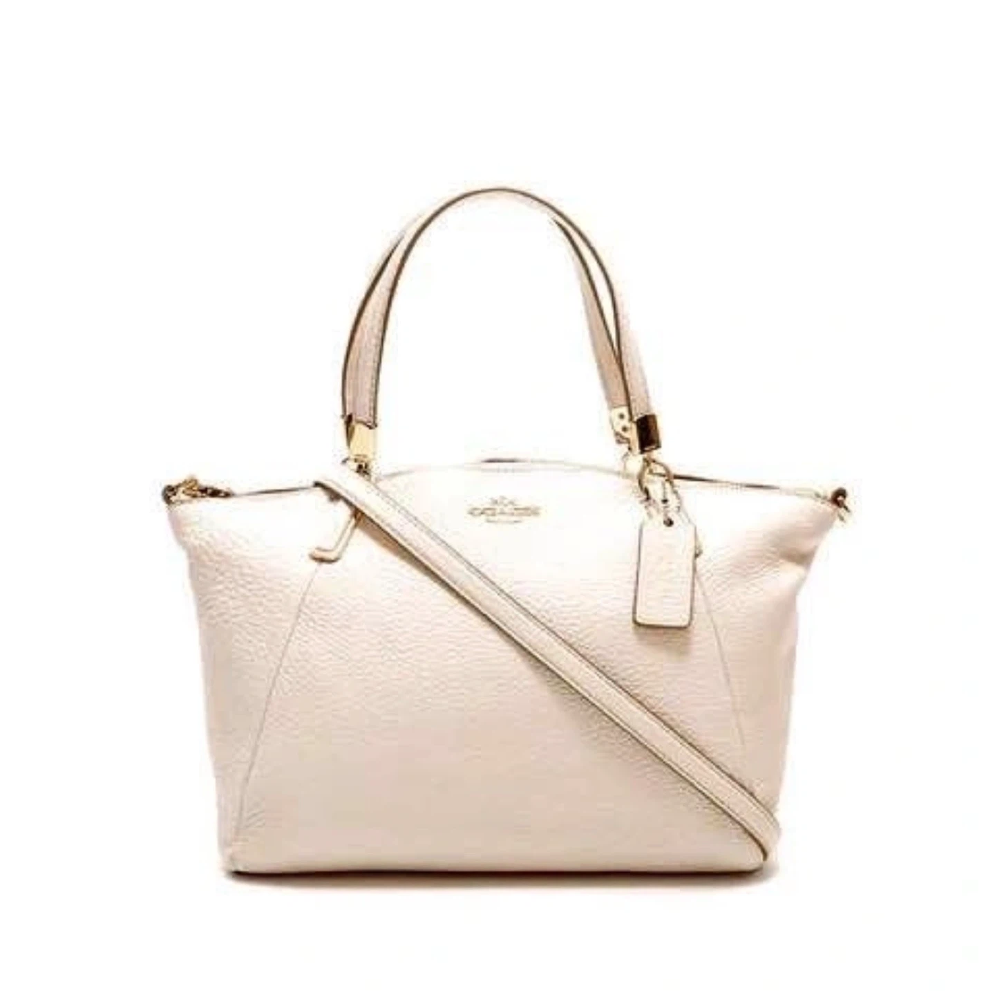 Authentic Coach Kelsey Bag in White/Cream Leather