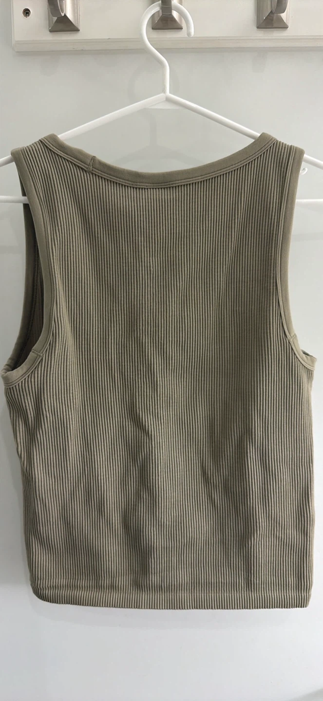 Sunday Best Ribbed Tank Top - Olive Green - L/G - photo 2