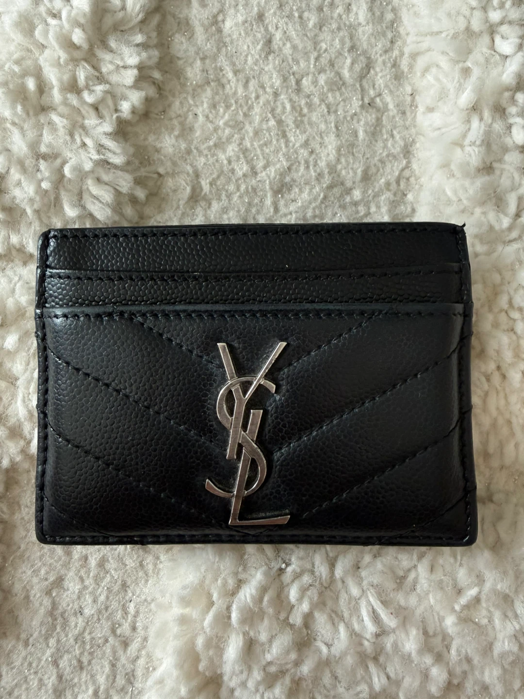 Saint Laurent Black Quilted Leather Card Holder