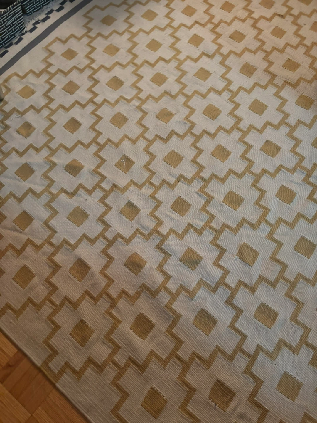 Geometric Pattern Area Rug - Cream and Gold - photo 2